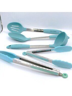 Culinary Couture Silicone Kitchen Utensil Set 5 Piece Stainless Steel Handles He